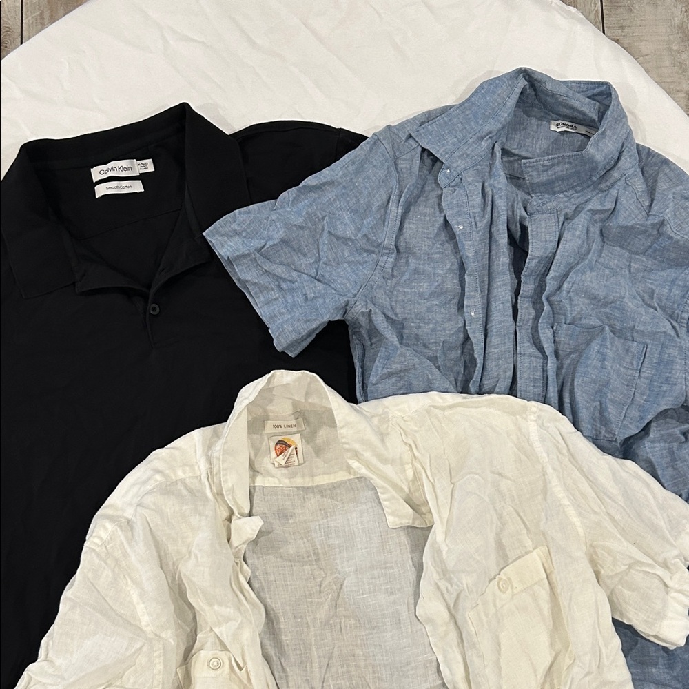 Calvin Klein Black and Blue Casual Button Down Shirts